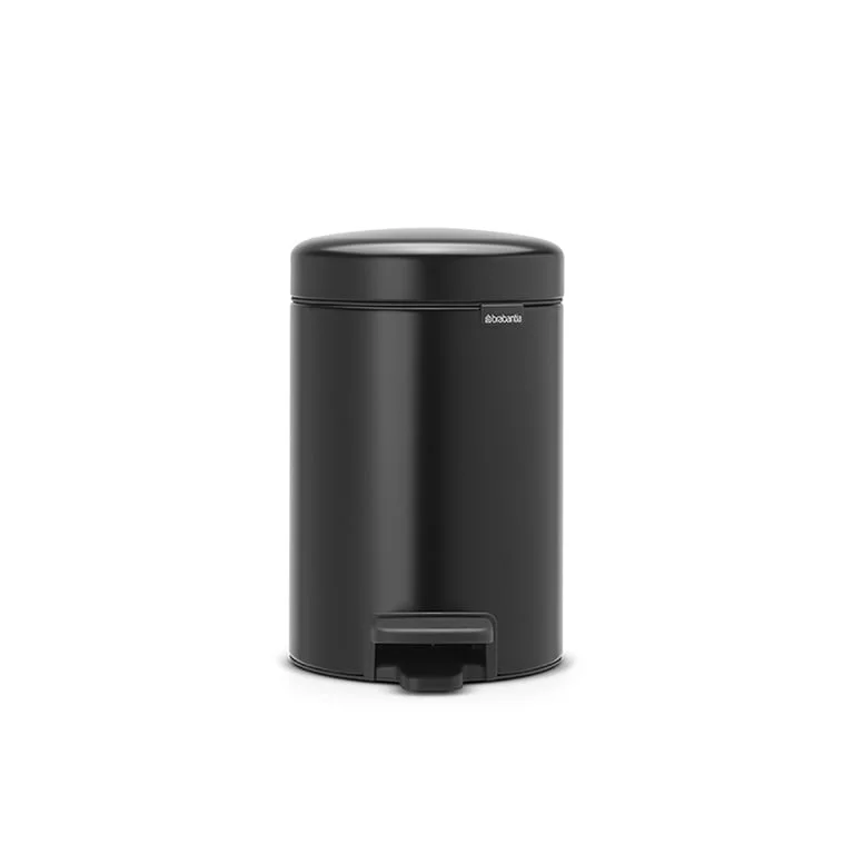 Coș de gunoi cu pedală Brabantia NewIcon 3L, Matt Black