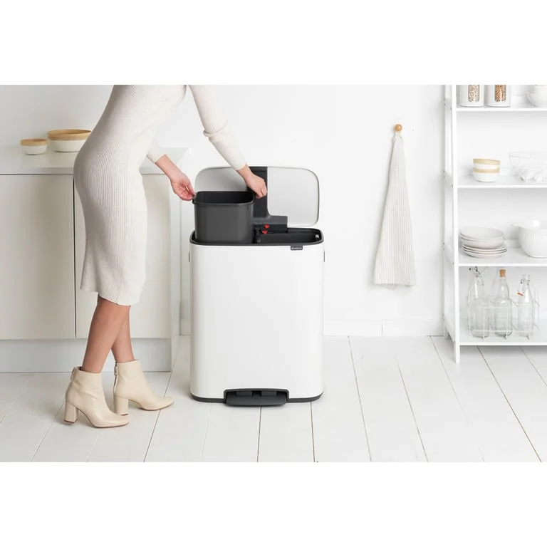 Coș de gunoi Brabantia Bo Pedal 2x30L, White