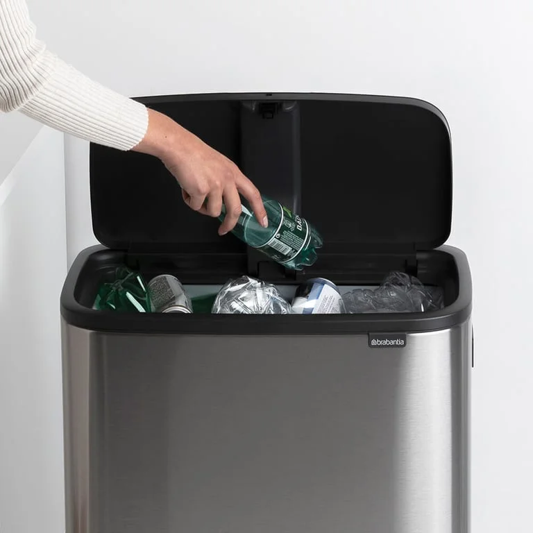 Coș de gunoi Brabantia Bo Touch Hi 60L, Matt Steel, Fingerprint proof
