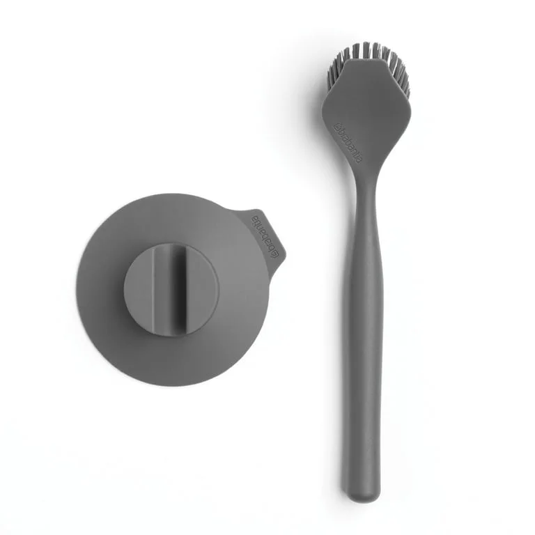 Dish brush with cup holder, Brabantia, Dark Grey