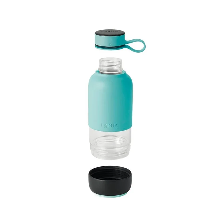 Sticlă Lekue On The Go Turquoise 500 ml cu filtru încorporat