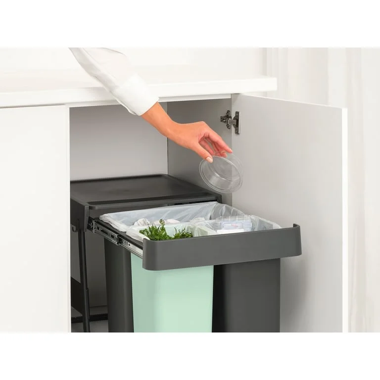 Coș de colectare separată Brabantia Sort&Go 2x10L+20L, Dark Grey & Jade Green