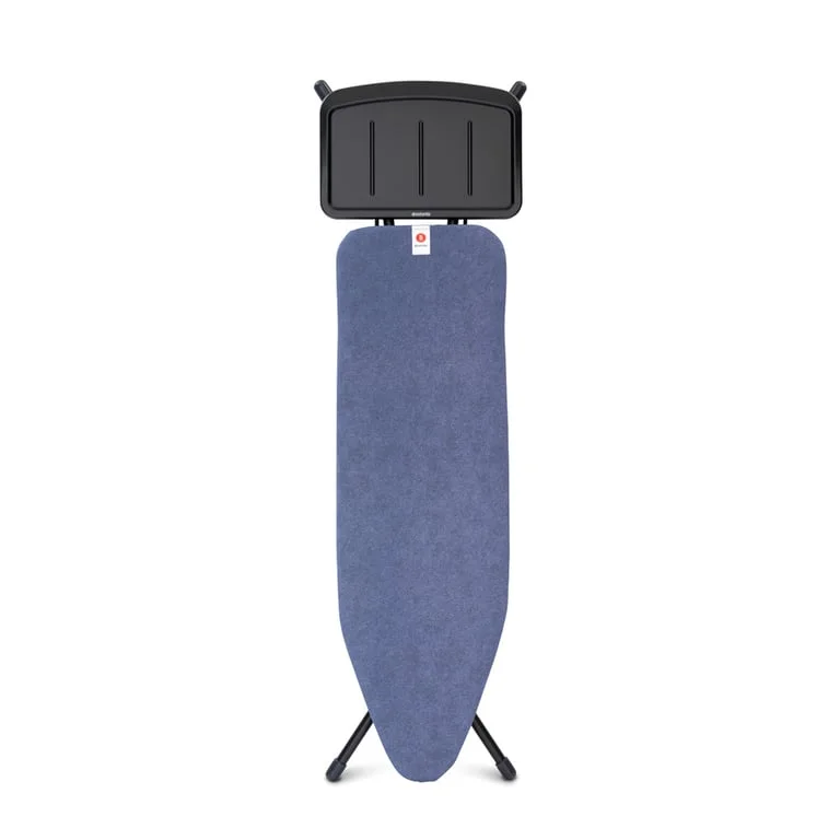 Ironing Board Brabantia B 124x38cm, Solid Steam Unit Holder, Denim Blue