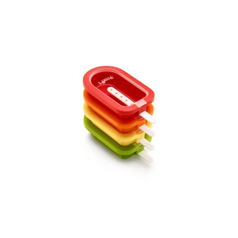 Set de forme suprapozabile din silicon pentru înghețată pe băț Lekue, 4 piese