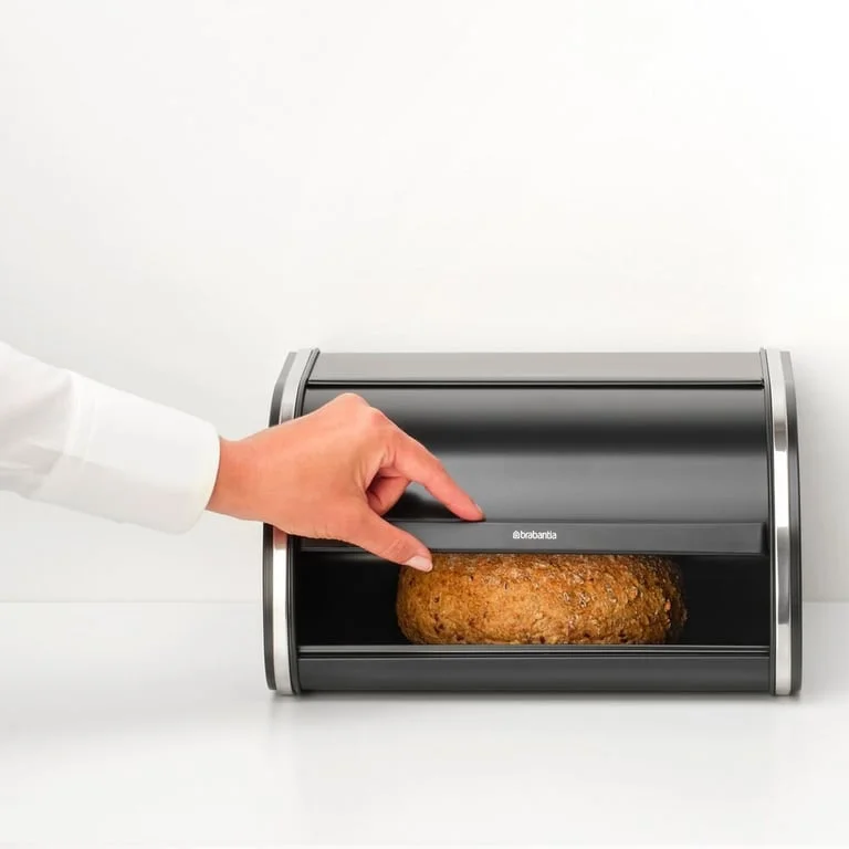 Cutie de pâine Brabantia Roll Top, Matt Black, mediu