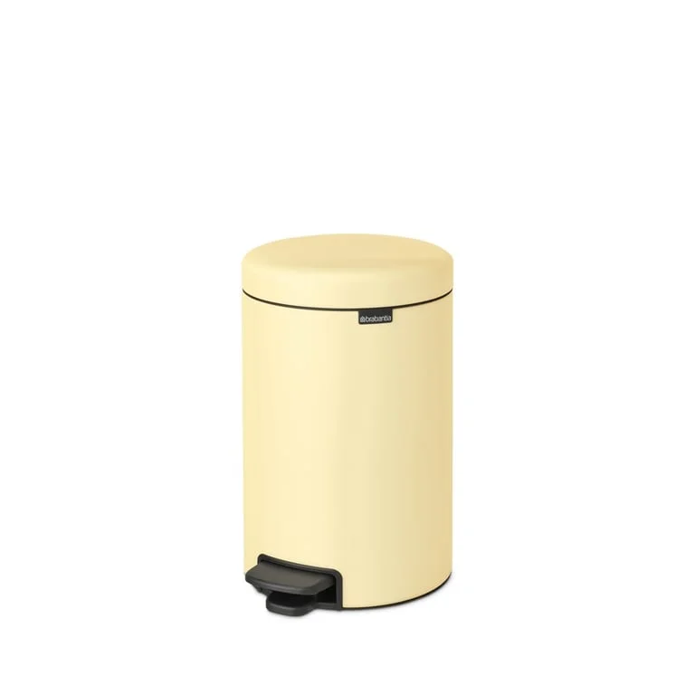 Coș de gunoi cu pedală Brabantia NewIcon 12L, Mellow Yellow