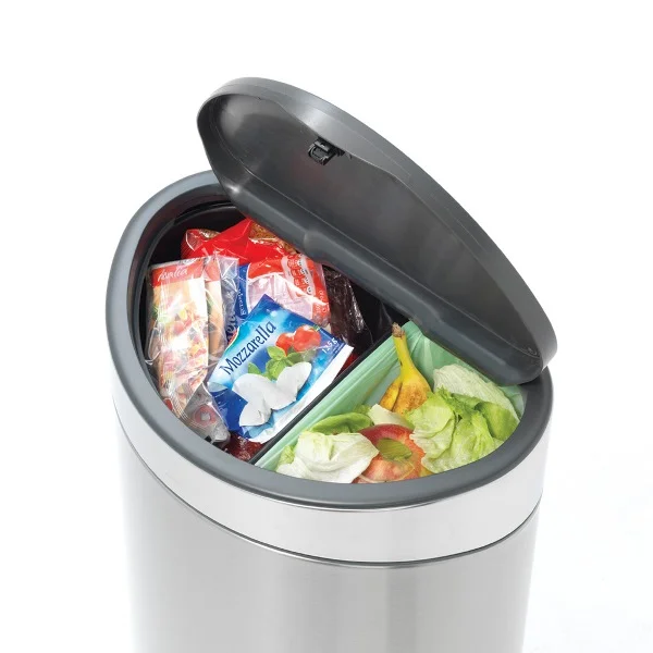 Coș de gunoi Brabantia Touch Recycle 23+10L, Matt Steel