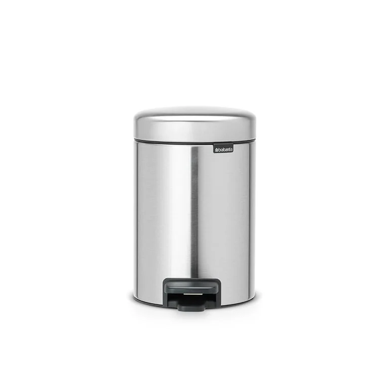 Coș de gunoi cu pedală Brabantia NewIcon 3L, Matt Steel, Fingerprint proof
