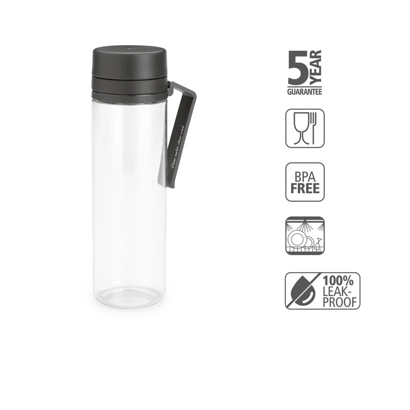 Sticlă Brabantia Make&Take 500ml Dark Grey, cu filtru