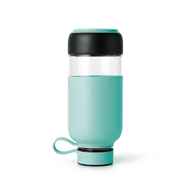 Sticlă Lekue On The Go Turquoise 500 ml cu filtru încorporat