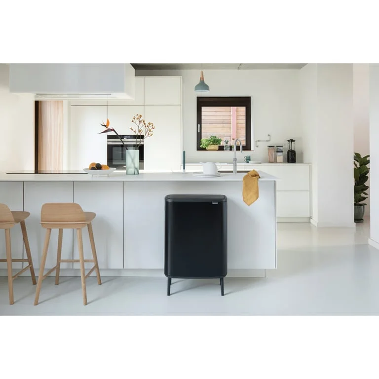 Bo Touch Bin Hi Brabantia, 2 x 30 litre, Plastic Buckets Matt Black