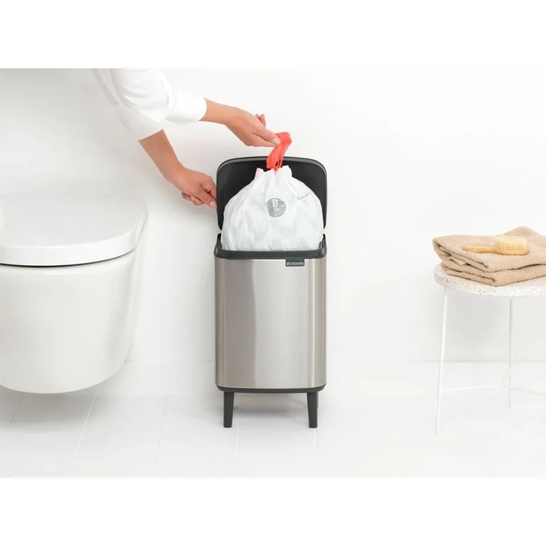 Coș de gunoi Brabantia Bo Small Hi 7L, Matt Steel, Fingerprint proof