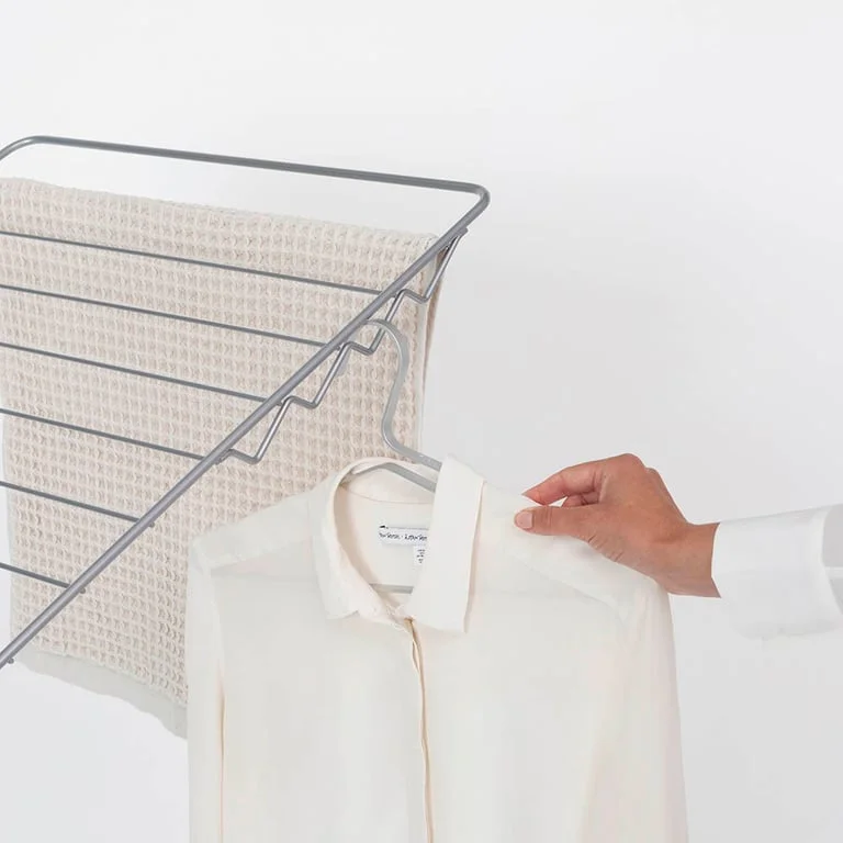 Uscător de rufe Brabantia Hangon, 25m, tijă suplimentară, Metallic Grey