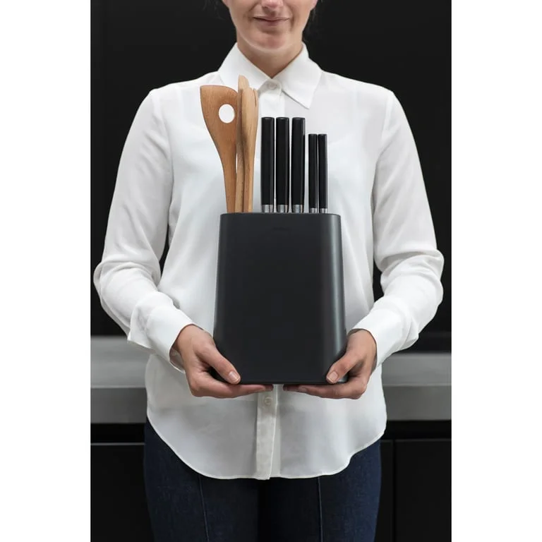 Bloc pentru cuțite cu suport pentru ustensile Brabantia, Dark Grey