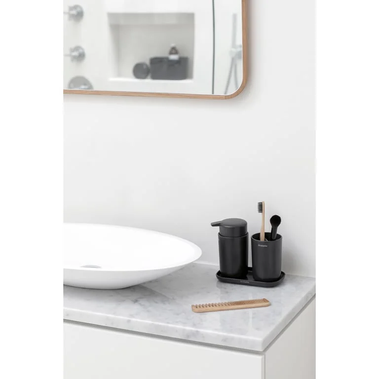 Set de accesorii pentru baie Brabantia ReNew Dark Grey, 3 piese