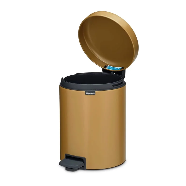 Coș de gunoi cu pedală Brabantia NewIcon 5L, Warm Gold