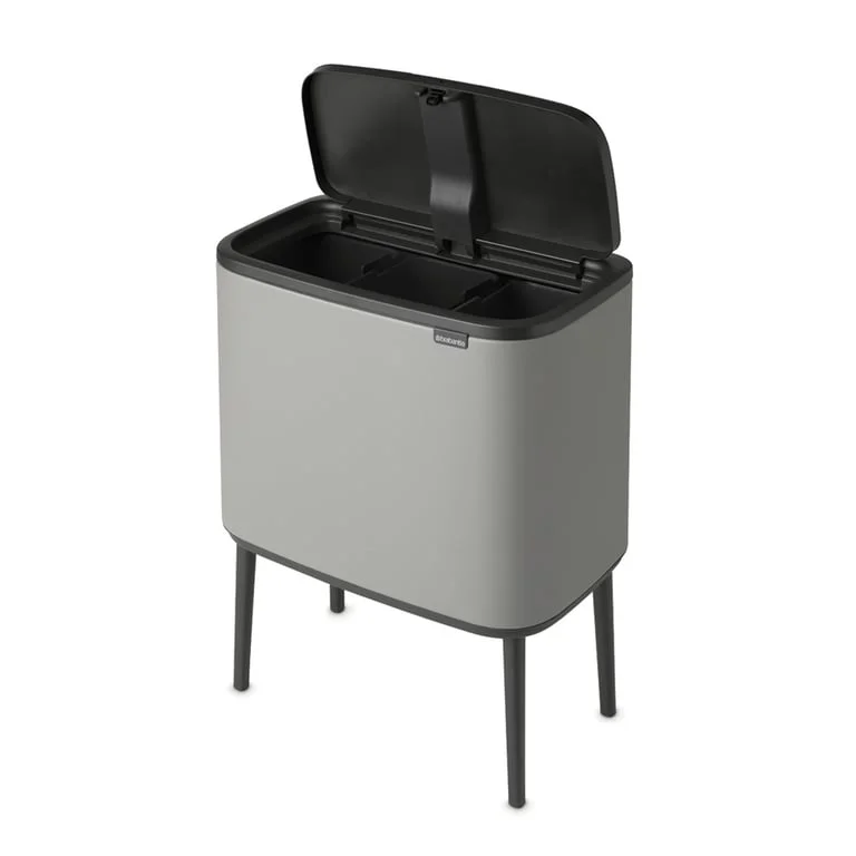 Coș de gunoi Brabantia Bo Touch 3x11L, Mineral Concrete Grey