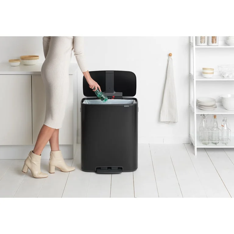 Coș de gunoi Brabantia Bo Pedal 60L, Matt Black
