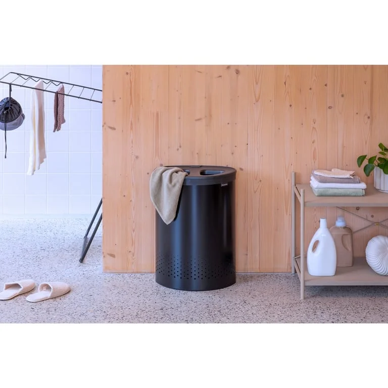 Laundry Bin Brabantia Selector 55L, Matt Black, Plastic Lid