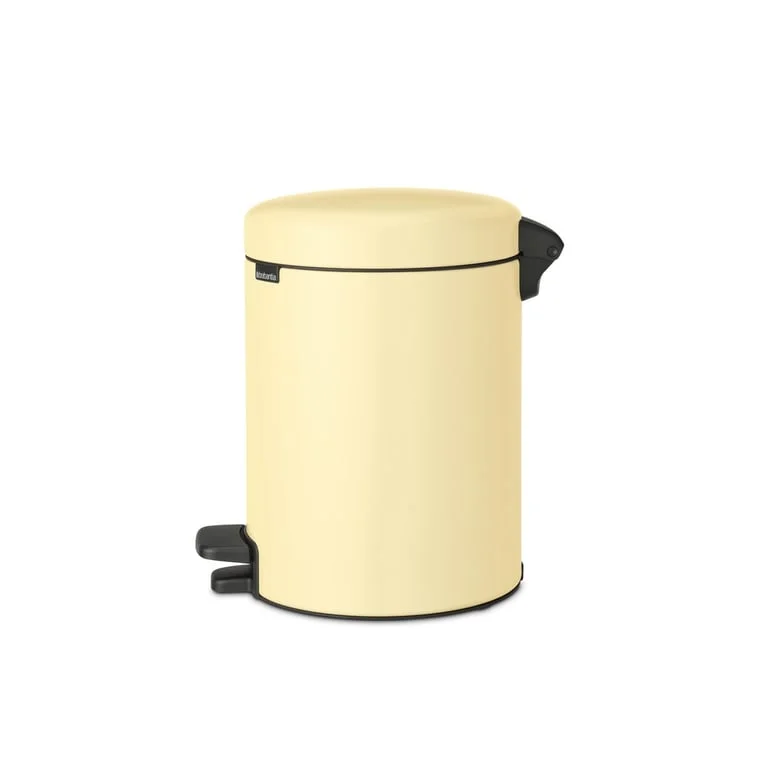 Coș de gunoi cu pedală Brabantia NewIcon 5L, Mellow Yellow