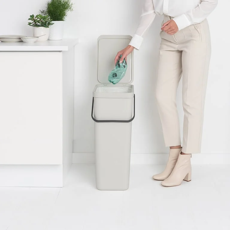 Coș de colectare selectivă Brabantia Sort&Go 40L, Light Grey