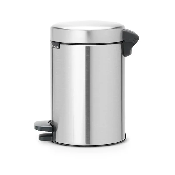Coș de gunoi cu pedală Brabantia NewIcon 3L, Matt Steel, Fingerprint proof