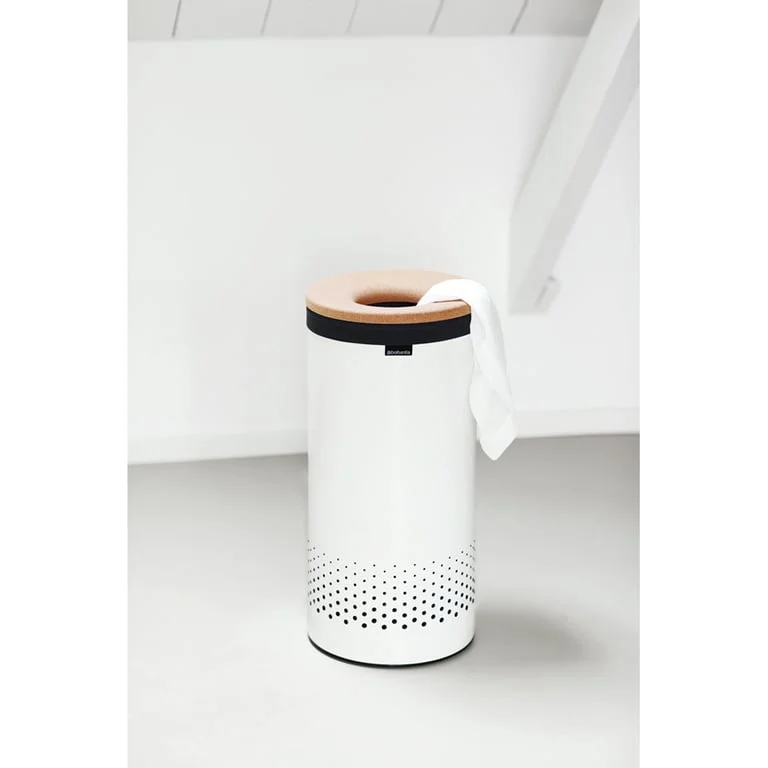 Laundry Bin Brabantia 35L, White, Cork Lid