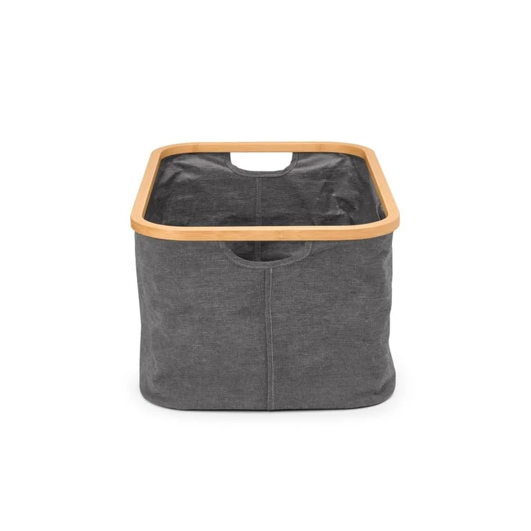 Laundry Basket Brabantia Linn 40L, Pepper Black, Foldable