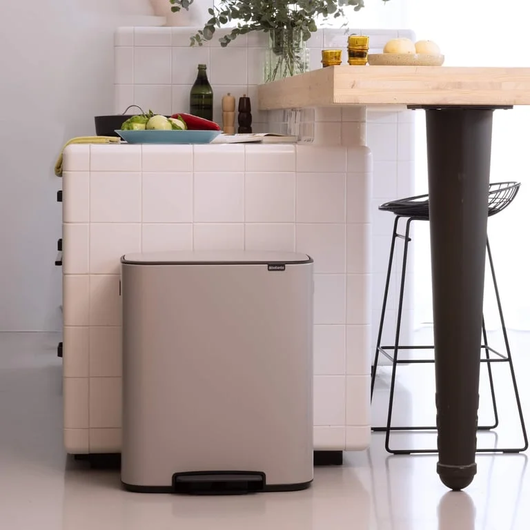 Waste Bin Brabantia Bo Pedal 2x30L, Soft Grey