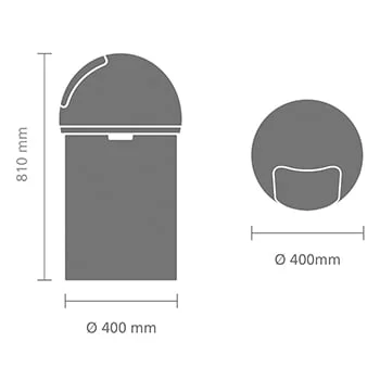 Coș de gunoi Brabantia Push 60L, Matt Steel