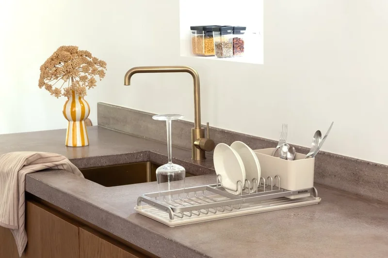 Dish Drying Rack Brabantia Soft Beige, Compact