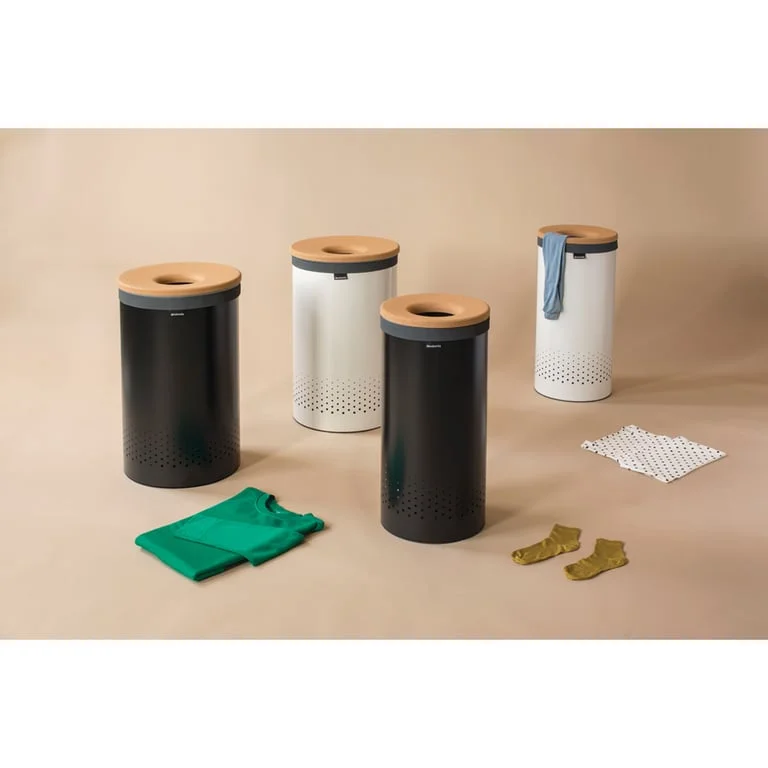 Laundry Bin Brabantia 35L, White, Cork Lid