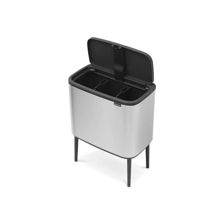 Coș de gunoi Brabantia Bo Touch 3x11L, Matt Steel, Fingerprint proof