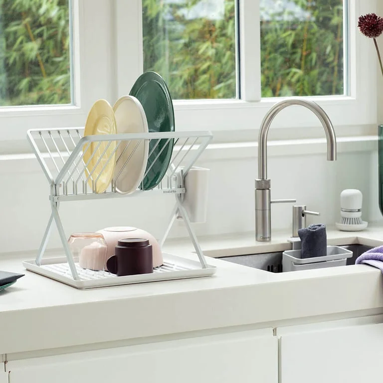 Uscător de vase compact pliabil Brabantia, Light Grey