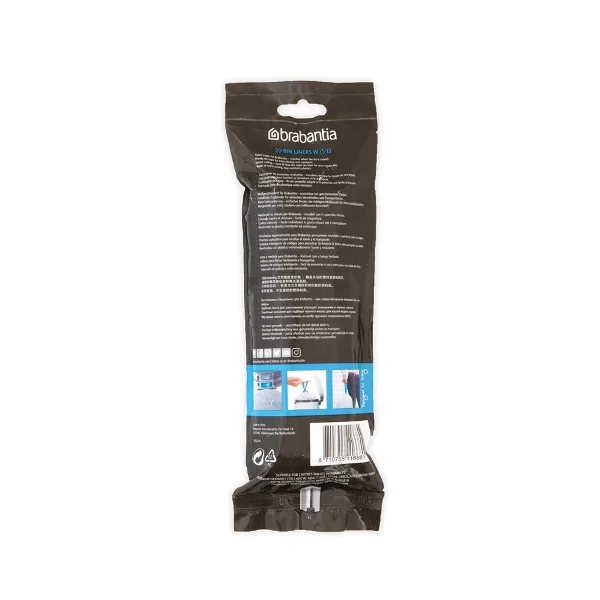 Saci de gunoi cu șnur Brabantia PerfectFit, cod  W (NewIcon), 5L, 20 bucăți, albi