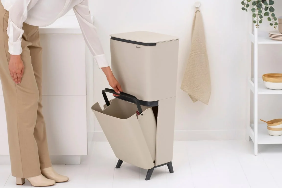 Coș de colectare selectivă Brabantia SortUp Hi 20+25L, Soft Beige