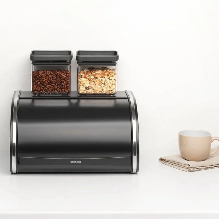 Cutie de pâine Brabantia Roll Top, Matt Black, mediu