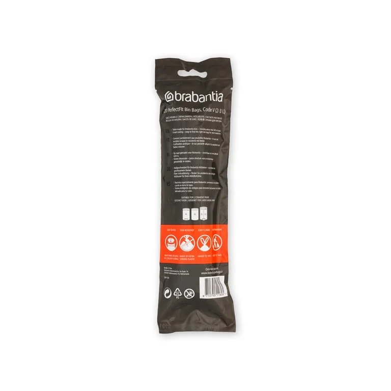Saci de gunoi cu șnur Brabantia PerfectFit, cod  V (NewIcon), 3L, 20 bucăți, albi
