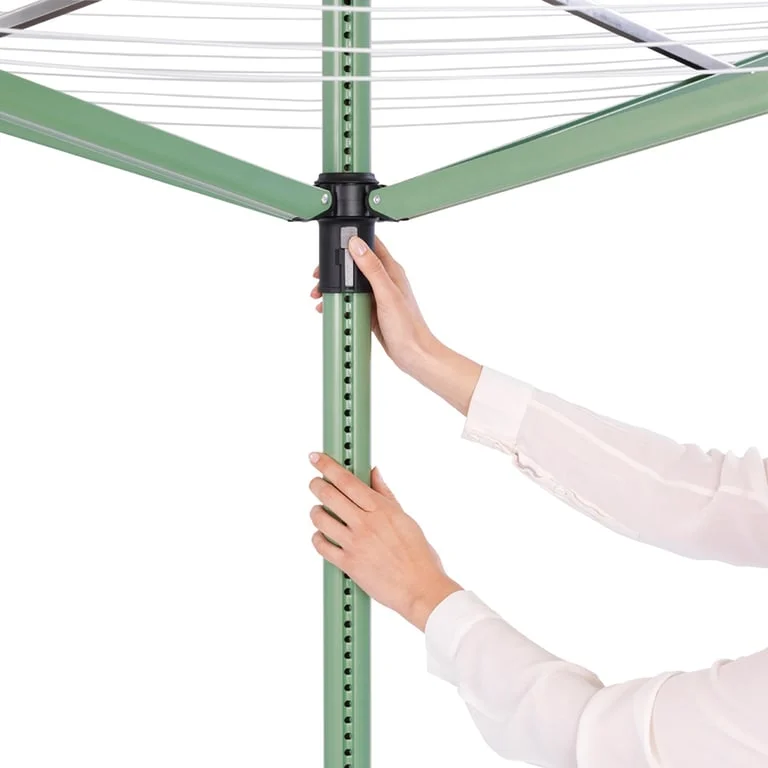 Outdoor Dryer Brabantia Lift-O-Matic 50m, Metal Soil Spear, Cover, Peg Bag and Pegs, Leaf Green