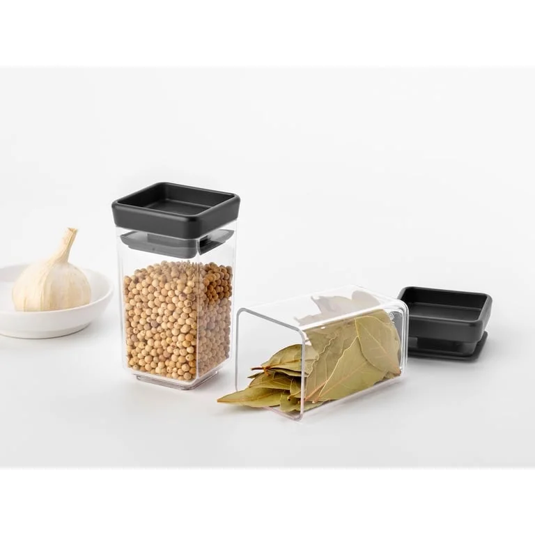 Set borcane pentru depozitarea condimentelor Brabantia Tasty+ stivuibile 2x0.15L Dark Grey