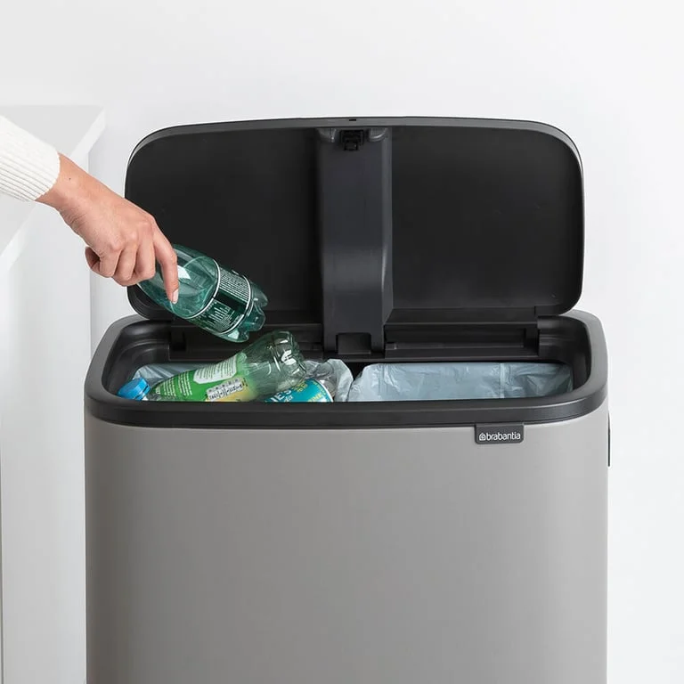 Bo Touch Bin Hi Brabantia, 2 x 30 litre, Plastic Buckets Mineral Concrete Grey