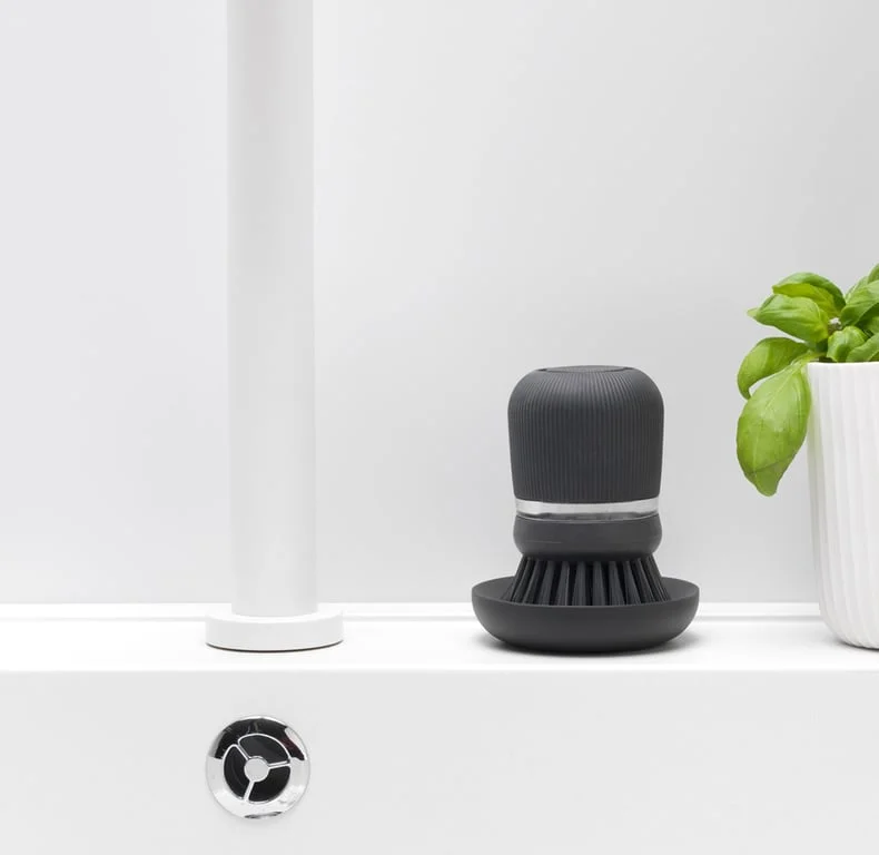 Perie cu dozator pentru săpun lichid Brabantia Dark Grey