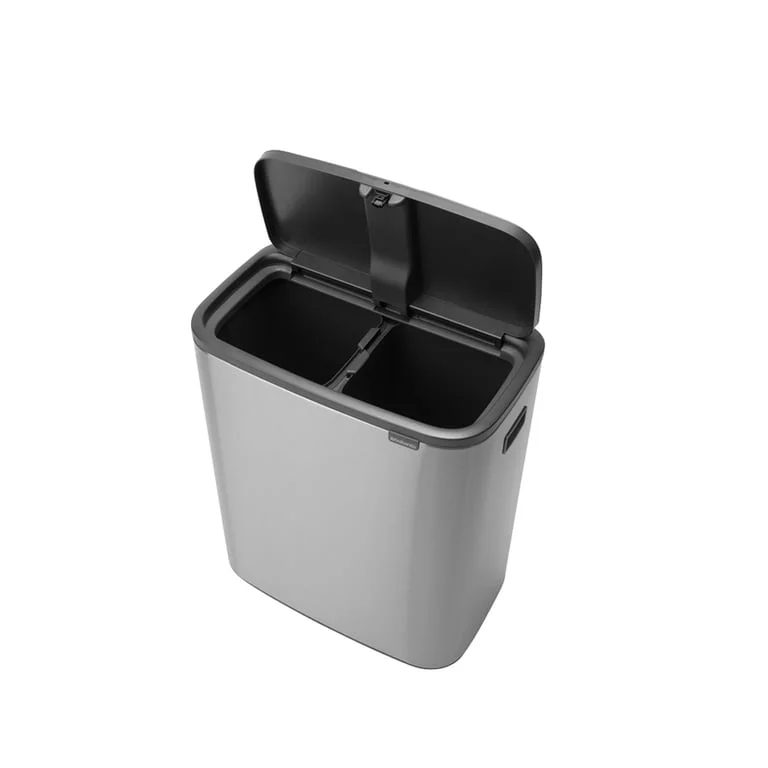 Coș de gunoi Brabantia Bo Touch 2x30L, Matt Steel, Fingerprint proof
