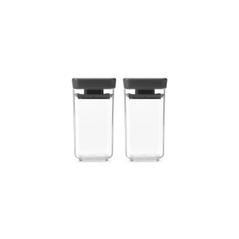 Set borcane pentru depozitarea condimentelor Brabantia Tasty+ stivuibile 2x0.15L Dark Grey