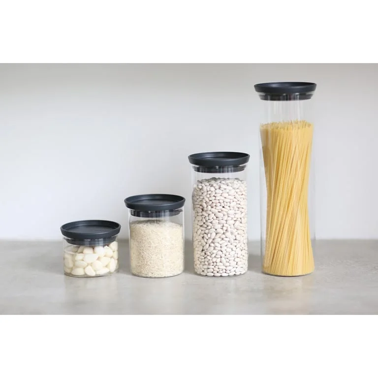 Borcan de sticlă Brabantia Stackable 0.3L, Dark Grey