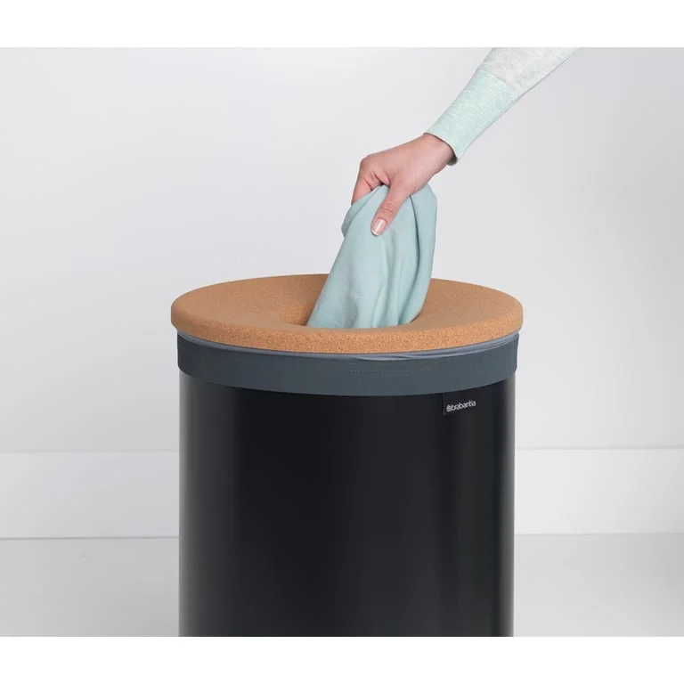 Laundry Bin Brabantia 60L, Cork Lid, Matt Black