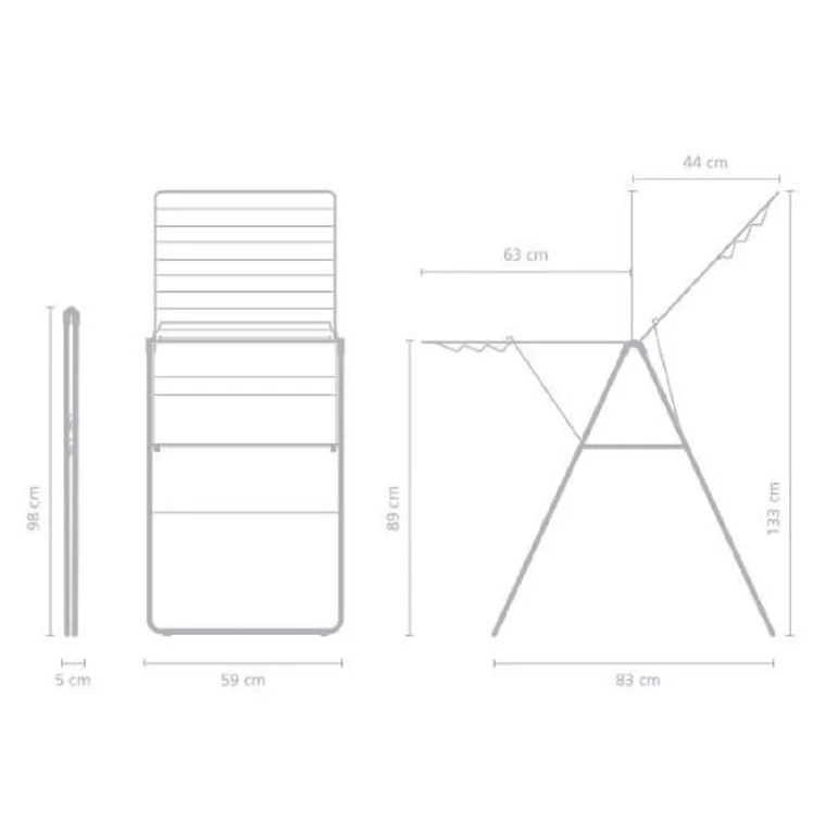 Drying Rack Brabantia Hangon, 20m, Matt Black