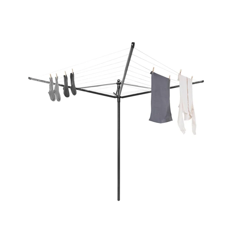Outdoor Dryer Brabantia Lift-O-Matic 50m, Metal Soil Spear, Cover, Peg Bag and Pegs, Anthracite
