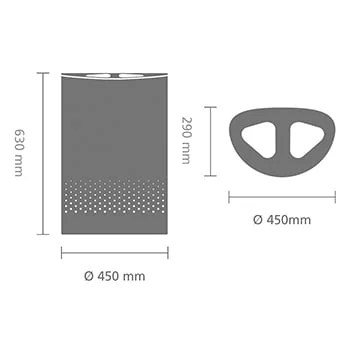 Laundry Bin Brabantia Selector 55L, White, Plastic Lid