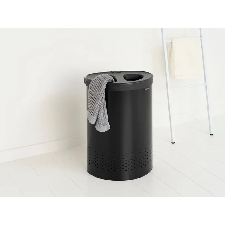 Laundry Bin Brabantia Selector 55L, Matt Black, Plastic Lid